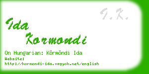 ida kormondi business card